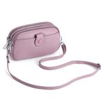 JONON Genuine Leather Crossbody Bags for Women Trendy, Leather Cell Phone Bag for Women, Fashion Small Shoulder Purse, Purple