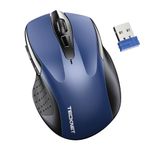 TECKNET Wireless Mouse, Silent Mouse Quiet Click, 2.4G USB Ergonomic Optical Mouse, 4000 DPI Mouse for Computer, Laptop, PC - Blue