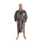 NHL Men’s Fleece Robe EXPRESSIONS Luxury Plush Standard Length Comfy Lounge Bathrobe with 2 Front Pockets, Wrap Tie & Shawl Collar Design (Official NHL Product)