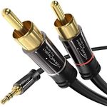 KabelDirekt – RCA to Jack 3.5 Adapter Cable – 10 ft – Versatile Plug-and-Play Audio Cable (Aux/3.5mm to 2X RCA for Connection to Smartphone, Tablet, Home Theater, soundbar, TV, Notebook, MP3)