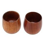 Wooden Tea Cups Handmade Eco Friendly Japanese Tea Ceremony Experience for Tea Lovers Home Restaurant Cafe (2 Pcs)