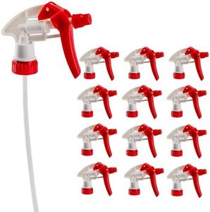 Cornucopia 28-400 Replacement Trigger Sprayer Nozzles (12-Pack); Heavy Duty Replacement Part 16oz / 32oz Spray Bottles w/ 10-Inch Dip Tube