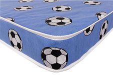 eXtreme Comfort Ltd The Budget Plus Spring Mattress With Extra Filling* 6.5" Deep Ideal Kids Economy Mattress, Bunk Bed Mattress (3ft Standard UK Single, Blue Football)