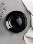 Incrizma Opal Tempered Extra Resistant, Stackable, Microwave Safe.Alexie Black Plate Set of 6 (19 cn)