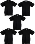 Fruit of the Loom Boy's Kids Original Short Sleeve Crew Neck T-Shirt-5-Pack T-Shirt, Black, 7-8 Years