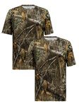 Realtree Men's 2 Pack Short Sleeve Performance Tees, Realtree Edge Camo, Large