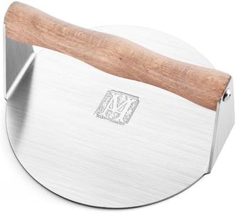 RTT Stainless Steel Burger Press-Engraved Letter Customized Gift idea,6 inch Round Burger Smasher, Professional Griddle Accessories Kit, Grill Press Perfect for Flat Top Griddle Grill Cooking