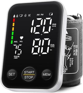 Blood Pressure Monitor Automatic Upper Arm Machine Accurate Adjustable Digital BP Cuff Kit Led Backlit Display 2 Users 240 Sets Memory Includes Storage Bag