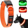 KOSKILL Light Up Dog Collar, Led Dog Collar Usb Rechargeable Waterproof, Flashing Dog Collars For Dark, Illuminated Dog Collars, Glowing In The Dark Dog Collar Lights For Dogs Night Walking Orange M