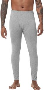 WiWi Men's Long Johns Thermal Underwear Bottoms Base Layer Leggings Viscose from Bamboo Baselayer Pants S-XXL,Heather Grey,Large