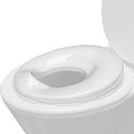 TechHark Baby Potty Training Toilet Seat For Boys And Girls Kids, Non-Slip With Splash Guard, Fits Round & Oval Toilets, Free Includes Storage Hook | Plastic (White), 1 Count