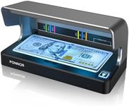 PONNOR AL-12 Counterfeit Bill Detector Money Checker Machine with Dual UV LED Light for Credit Card & ID Detection, Suitable for All Currencies with Auto ON/Off Rechargeable Battery Large FullBacklit