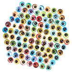 PH PandaHall 200pcs Animal Eye Glass Cabochons, 50 Style Dragon Eyes Glass Cabochons 6mm Cat Owl Bird Human Pupil Eyes Half Round Gems for Art Props Photo Dome Pendant Trays Halloween