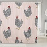 Erosebridal Rustic Chicken Shower Curtain for Kids Boys Girls,Watercolor Rooster Bathroom Curtain 72x72,Farmhouse Animal Bath Curtain,Country Wild Animal Waterproof Shower Curtain Bathtubs Decor