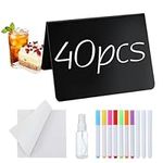 40 Pack Mini Chalkboard Signs for F