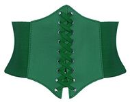 Alivila.Y Fashion Faux Leather Underbust Waist Belt Corset A13-Green