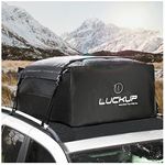 LUCKUP Roof Rack Car Cargo Carrier Bag, 18.5 Cubic Feet Rooftop Box, Waterproof &Durable with Anti-Slip Mat, Heavy Duty Wide Straps and Buckles, Compatible for All Car Models (Black)