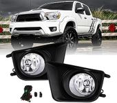 LEVANLIGHT Fog Lights Assembly Compatible for To yota Tacoma 2012-2015 Front Bumper Fog Light Driving Lamps w/Switch/Bulb Clear Lens