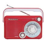 Studebaker SB2002RB Portable AM/FM Radio with Headphone Jack and Aux-in Jack with AC/DC Power (Red/White)