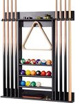 XCSOURCE Pool Stick Holder, Pool Cue Rack Wall Mount, 8 Pool Cue Holder Wall Billiard Cue Rack, Made of 100% Solid Pine Wood, Pool Table Accessories for Billiard Room or Club (Cue Rack Only)