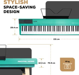 Alesis Recital 88-Key Digital Piano – Turquoise