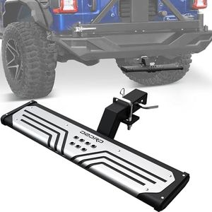 OEDRO Aluminum Towing Hitch Steps for Truck/Car/SUV Vehicles with 2" Hitch Receiver, Rear Bumper Guard Protector, Silver