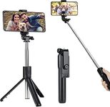 YOOGAA Selfie Stick Tripod, 3 in 1 Extendable Tripod with Wireless Bluetooth Remote, Portable Rotation Holder for iPhone 15/14/13/12/15 pro max, Android Samsung Smartphone