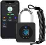 Eseesmart Smart Lock - Lock with Fingerprint Bluetooth App iWatch Open, Padlock Fingerprint with Cable Lock, Waterproof Padlock for Locker Bicycle Gym