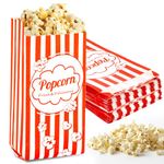 100PCS Popcorn Bags Individual Servings - MAQIHAN Disposable Paper Popcorn Bags Party Pop Corn Sleeves Bulk Carnival Halloween Snack Packs Gift Favor Treat bolsas para palomitas Movie Night Supplies