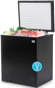 TABU 7.0 Cubic Feet Chest Freezer, Energy Saving Chest Deep Freezer with 7 Level Adjustable Thermostat, Top Opening Compact Freezer with Removable Storage Basket (Black)