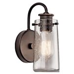 45457OZ Braelyn 1LT Wall Sconce, Old Bronze Finish with Clear Seedy Glass