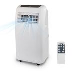 SereneLife Air Conditioning Unit Portable Air Conditioner 9,000 BTU, 4-in-1 Dehumidifier, Powerful Mobile Cooling Fan, Remote Control, Window Kit,24 Hour Timer for Room Up to 450sq.ft Energy Class A+