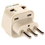 Orei India to Italy, Libya, Chile & More (Type L) Travel Adapter Plug - 2 in 1 - CE Certified - RoHS Compliant - White Color (DB-12A)