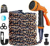OGGO Garden Hose Pipe - Expandable Garden Hose 100ft,Expanding Hose Pipe with 10 Function Spray Gun | Flexible Hose Pipe with 3/4", 1/2" Fittings for Gardening