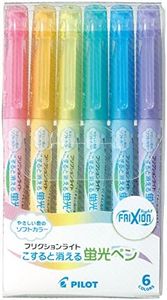 Pilot Highlighter Frixion Light, 6 Soft Color Set (SFL-60SL-6CS)