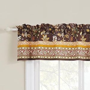 Greenland Home Barefoot Bungalow Audrey Valance Window Treatment, 84 W x 16 L inches, Chocolate