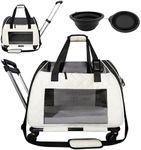 AGAPE PAWS Airline & TSA Compliant PET Carrier with Wheels - Air Approved Large Cat Carrier & Small Dog Travel Carrier, Cabin & Seat Compliant, Soft Sided Lightweight & Safe Rolling Pet Carrier