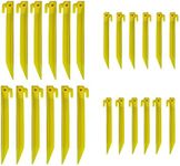 24Pcs Tent Pegs Plastic Spike Hook Awning Camping Caravan Visual Marker,12x 6inch + 12x 9inch