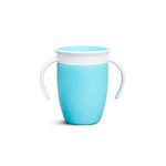 Munchkin Miracle 360 Sippy Cup | Trainer Toddler Cup | BPA Free Baby Cup with Handles | Non Spill Cup |Dishwasher Safe Baby Cup | Leakproof Baby Cup | Baby Weaning Cup from 6+ Months | 7oz/207ml| Blue