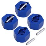 Hobbypark Aluminum 12mm Hex Wheel Hubs Nuts w/Pins Replacement of 1654 for RC Traxxas 1/10 Slash 4x4 & Stampede 4WD (4-Pack) (Navy Blue)