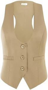 GRACE KARIN Plus Size Vest for Women Dressy Business Professiona Tuxedo Vest Fashion Casual Work Blazer