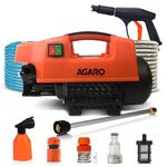 AGARO Supreme High Pressure Washer, Car Washer, 1800 Watts Motor, 120 Bars, 6.5L/Min Flow Rate, 8 Meters Outlet Hose, Portable, Car, Bike & Home Cleaning, Black and Orange