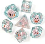 cusdie 7-Die DND Dice, Polyhedral Dice Set Filled with Animal, for TTRPG Role Playing Game Dungeons and Dragons D&D Dice (Pink Duck)