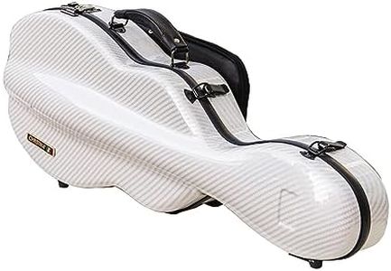 4/4 Full Size Violin case High-Strength Carbon Fiber Pear-Shaped Violin Music Bag With Combination Lock and Extra Bag White Violin Hard Case (VB-Random type-White Stripe spot)