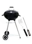 FLAREON RoundHouse + Tripod Barbeque (BBQ) Charcoal Briquettes Grill |Portable| |On wheels| with Free | Chameleon Spatula & Meat Thermometer |