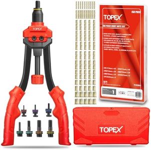 TOPEX 310PCS Rivnut Gun Set Heavy Duty Nut Rivet Riveter Rivnut Nutsert Gun Riveting Rivet Nut Bolt Steel Rivets Tool Flange Blind Nutserts Flat Zinc w/Rivet Nut Set w/Storage Case