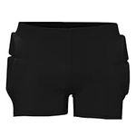 QOTSTEOS Hip Protective Padded Shorts for Kids, Skiing 3D Protective Padded Shorts, Crash Butt Pads for Snowboard, Skate, Impact Pads Hip Protection(Black,size:M)