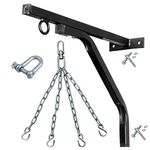 JP Punching Bag Wall Bracket |18-Guage Heavy Duty Wall Hanger with D-Shackle Swivel, Steel Chain & Fixings Material for Boxing Punch Bag (18" STD Wall Bracket)