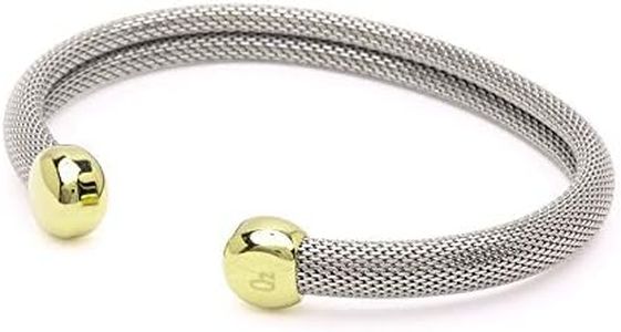 QRAY Milano Combo Steel Golf Athletic Bracelet Men Women C-Shaped Health Wellness Bracelet (Small: 6"~7")