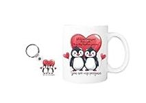 You are My Penguin Girlfriend Boyfriend Valentines Matching Mug and Keyring Gift Set for Him or Her - Penguin, Valentine's Day, Birthday Present, Anniversary Christmas 11oz Ceramic Mug Cups